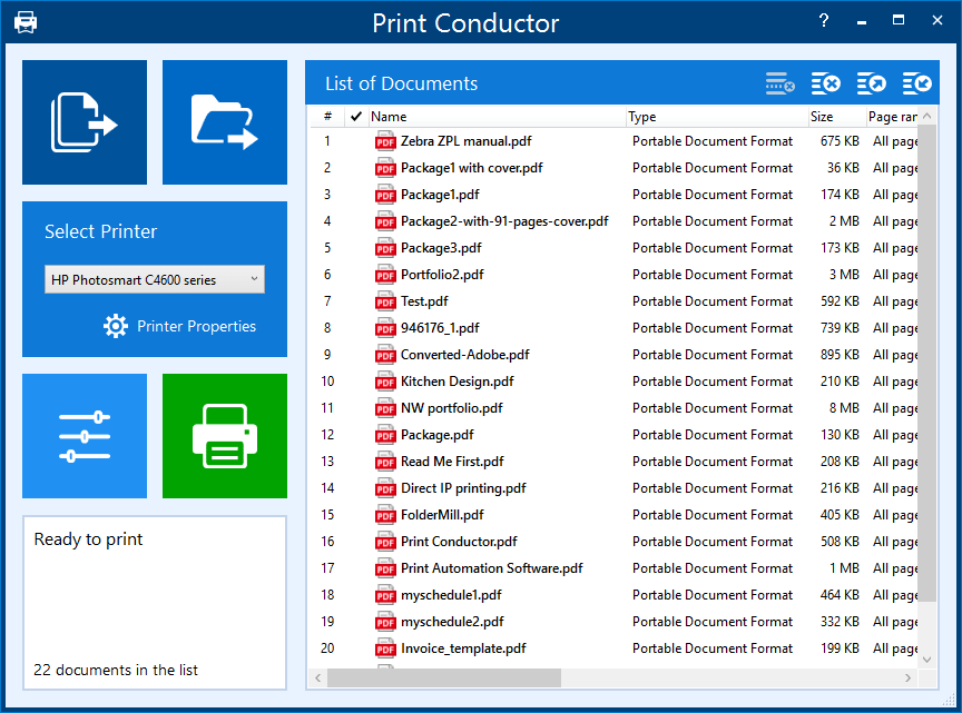 Wie kann ich mehr als 15 PDF-Dateien auf einmal drucken?