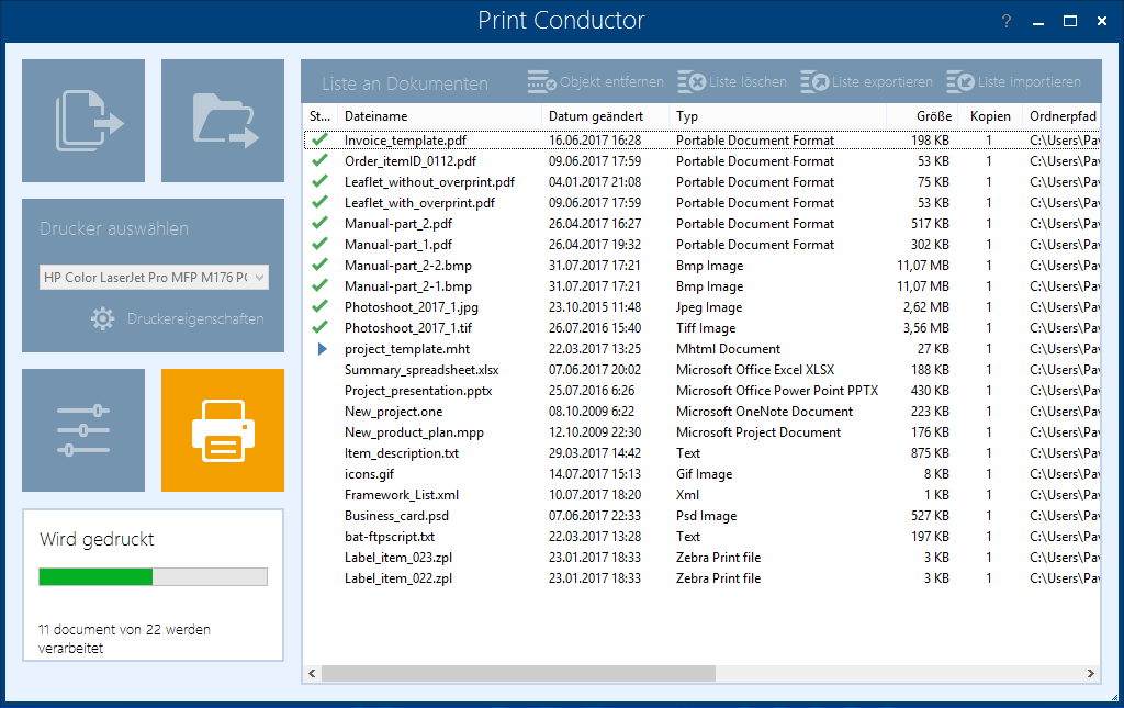 Professionelle Stapeldrucksoftware Print Conductor