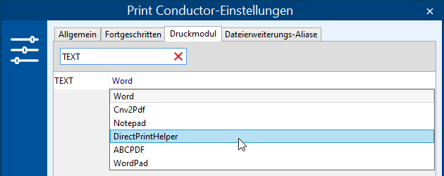 TXT-Dateien im "Direkt"-Modus drucken