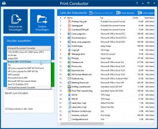 Print Conductor screenshot - Dateien sortieren