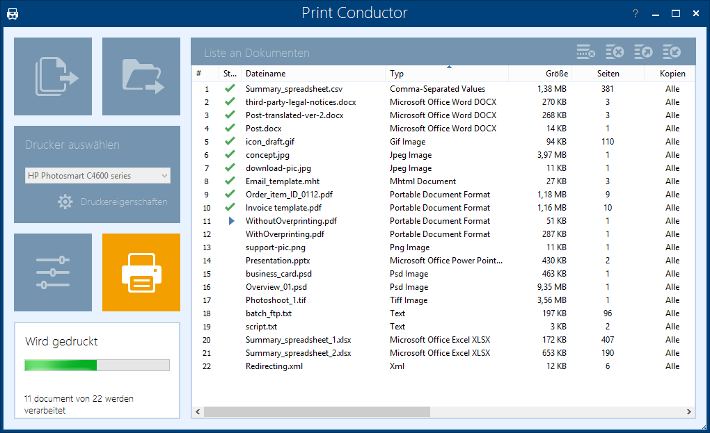 Professionelle Stapeldrucksoftware Print Conductor